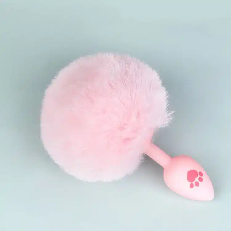 Pink Bunny Tail Anal Plug