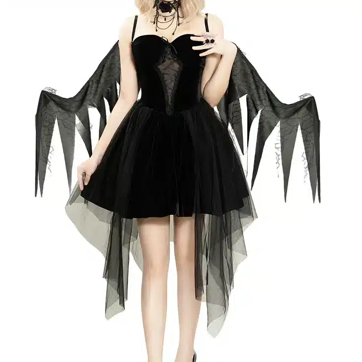 Black angel sexy goth witch costume