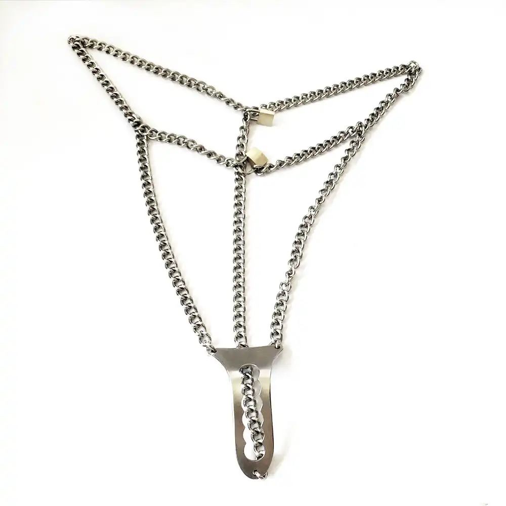 metal chastity belt chain with lock