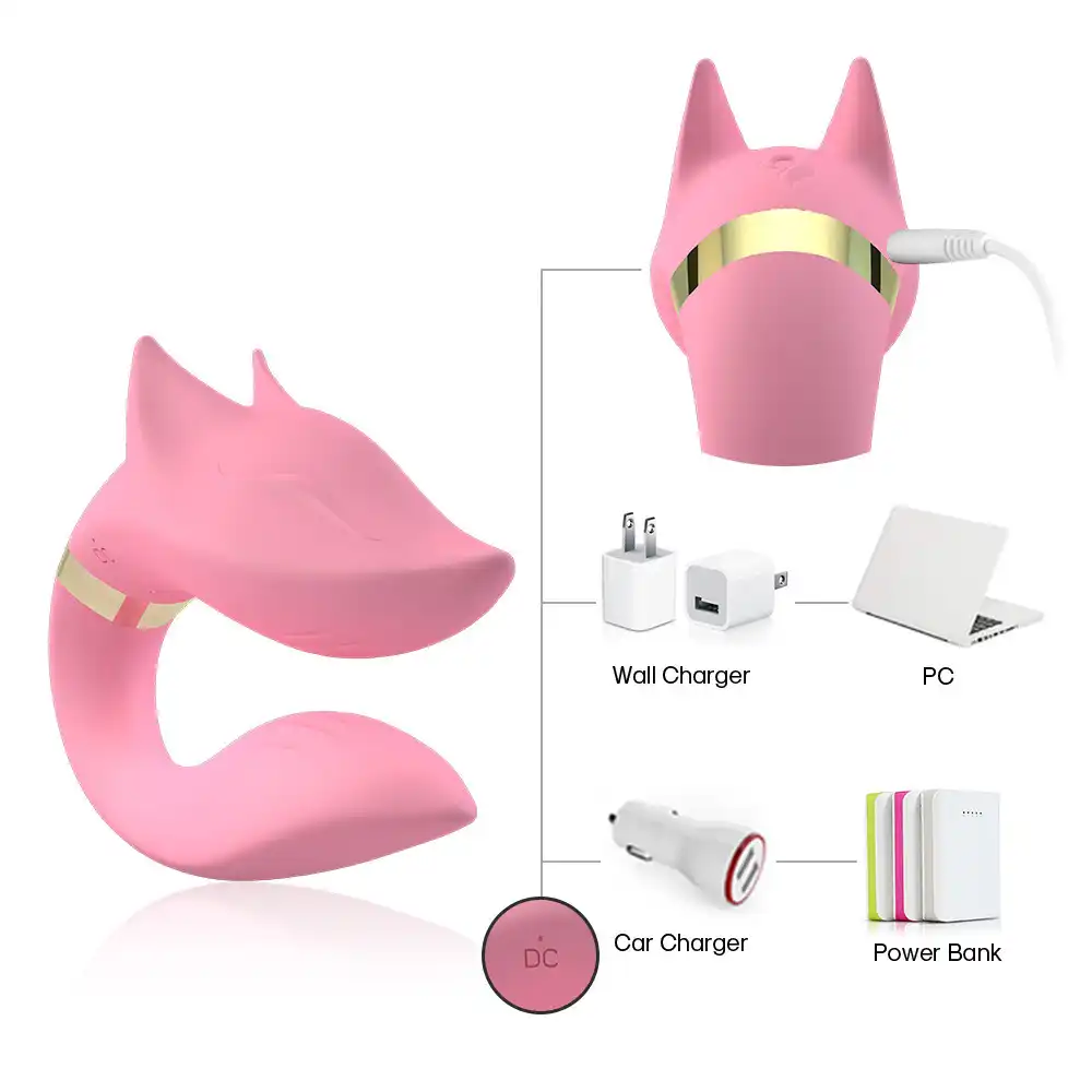 Pink fox head vibe couples vibrator