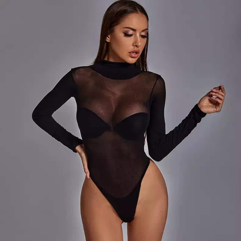 Long Sleeve Black Bodysuit