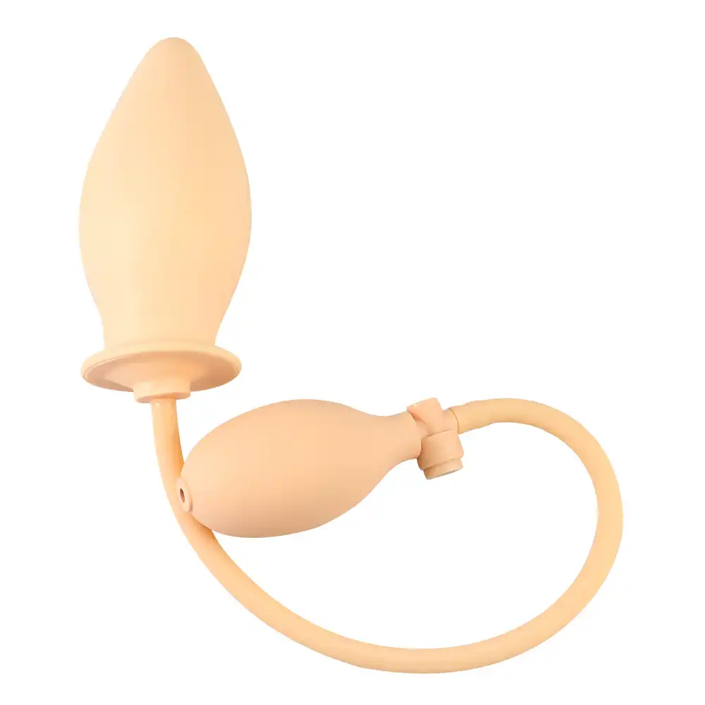 Flesh-colored press-type inflatable anal butt plug