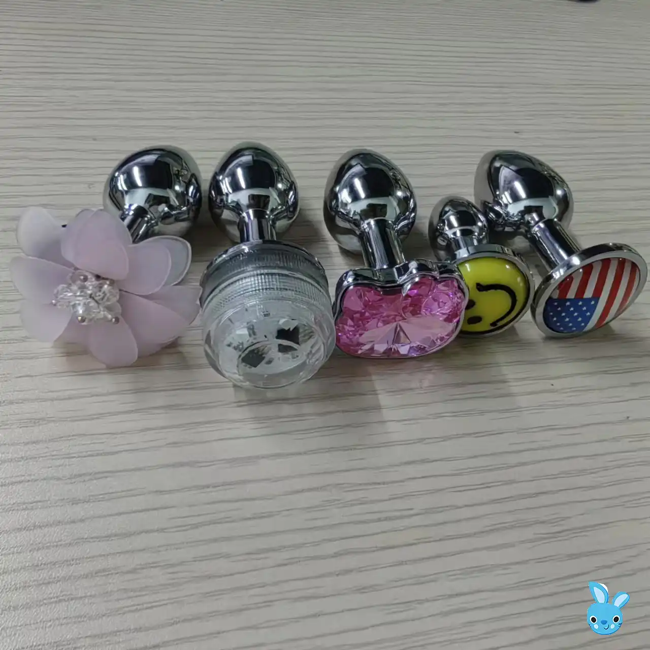 Different styles of metal butt plugs