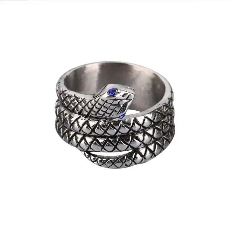 Silver serpentine chastity ring