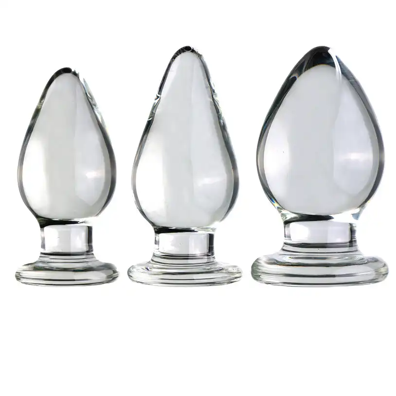 Unique-shaped glass butt plug set