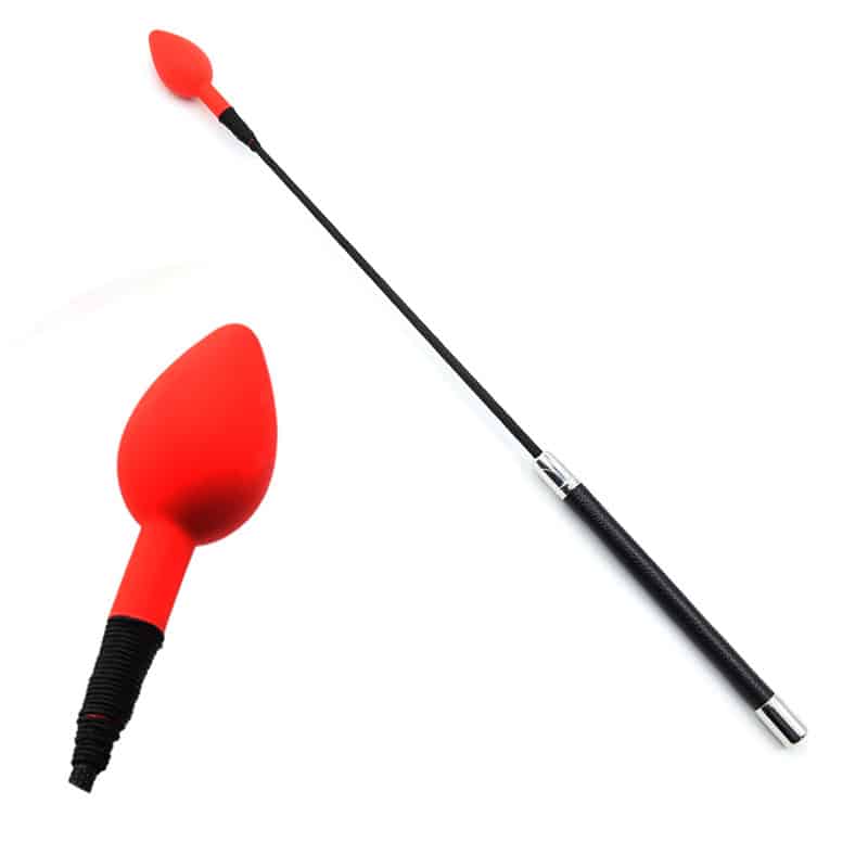 Red Skip a Beat Silicone Teardrop Anus Whip