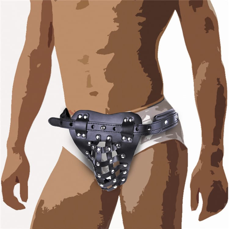 Leather Male Chastity Harness