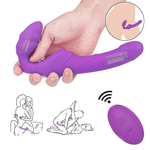 Remote control strapless lestbian staps