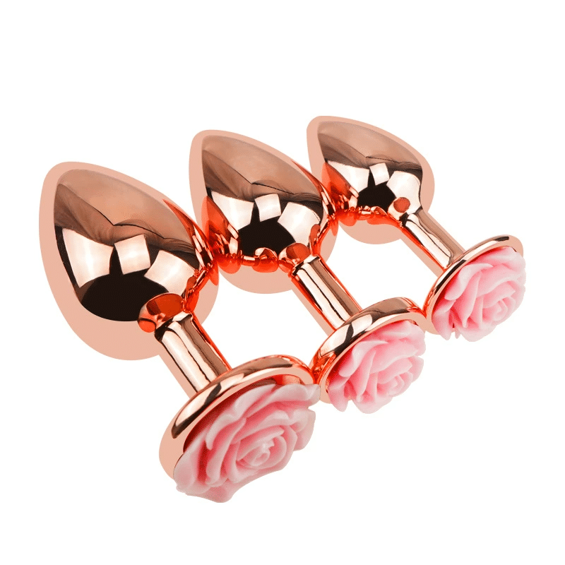 Rose golden metal butt plug