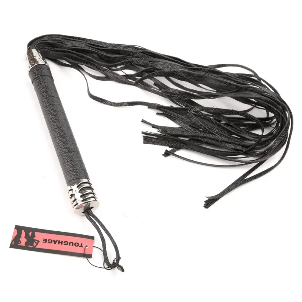 Black leather flogger