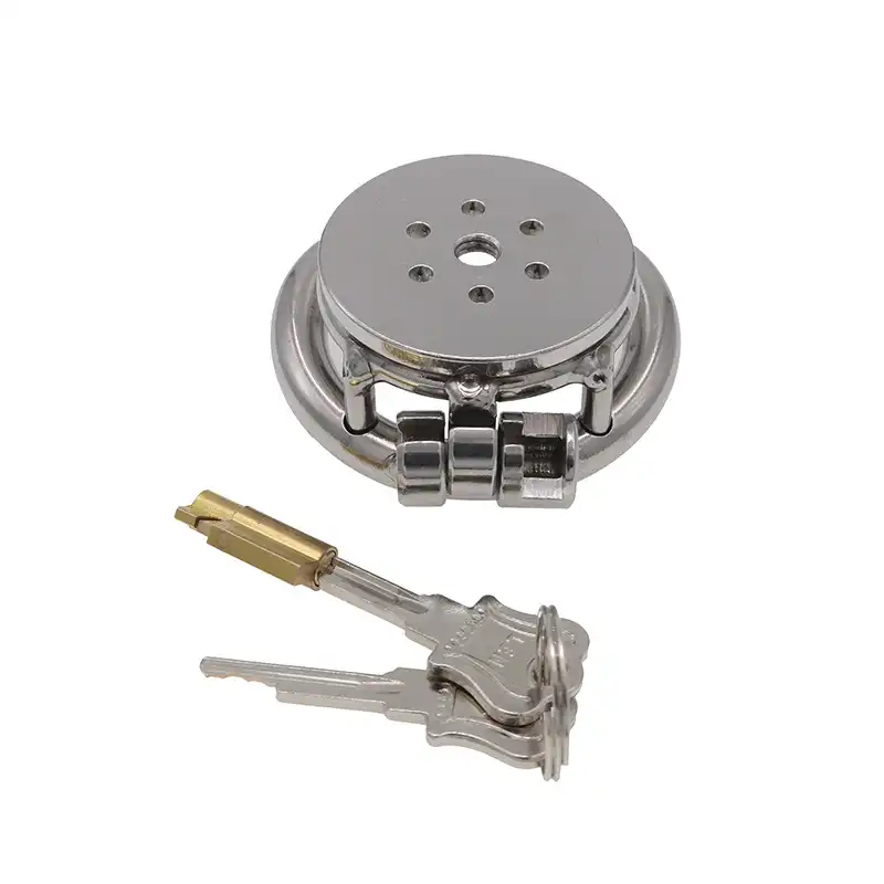 Metal round hole chastity lock