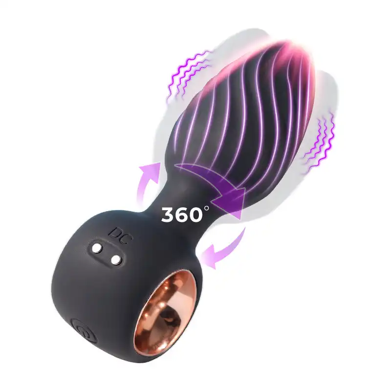 Black pull ring anal plug vibrator