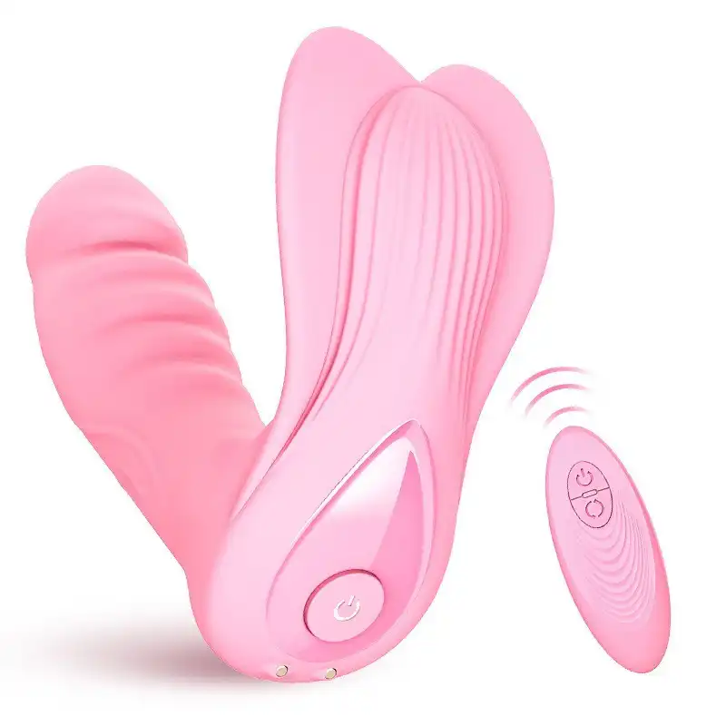Pink wearable remote butterfly vibrator