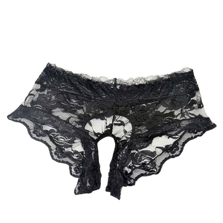 Black Lace Pouchless Brief