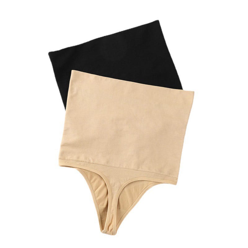 Solid Color Stretchy High-Waisted Thong Panty GRZ-GD02