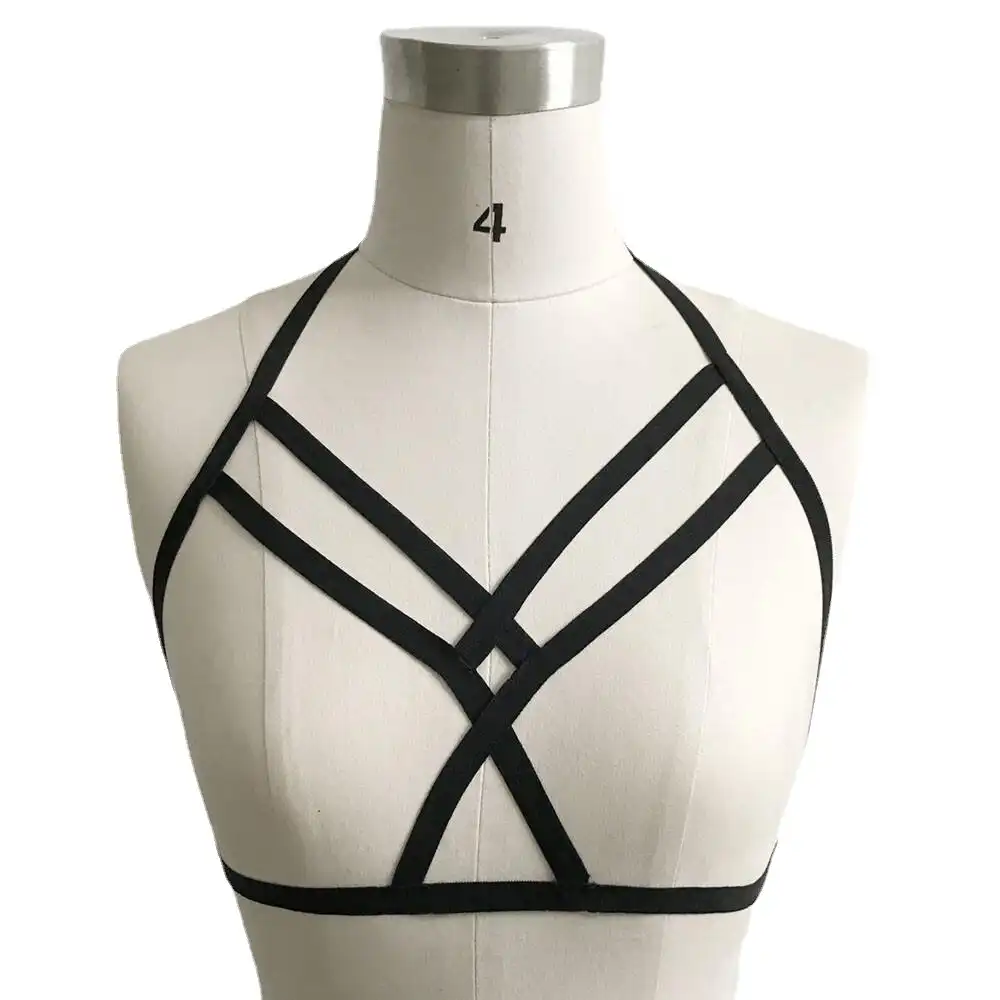 Black cupless bra