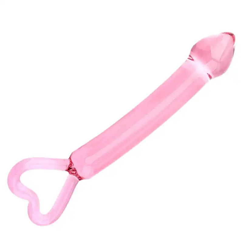 Pink Glass Heart Butt Plug