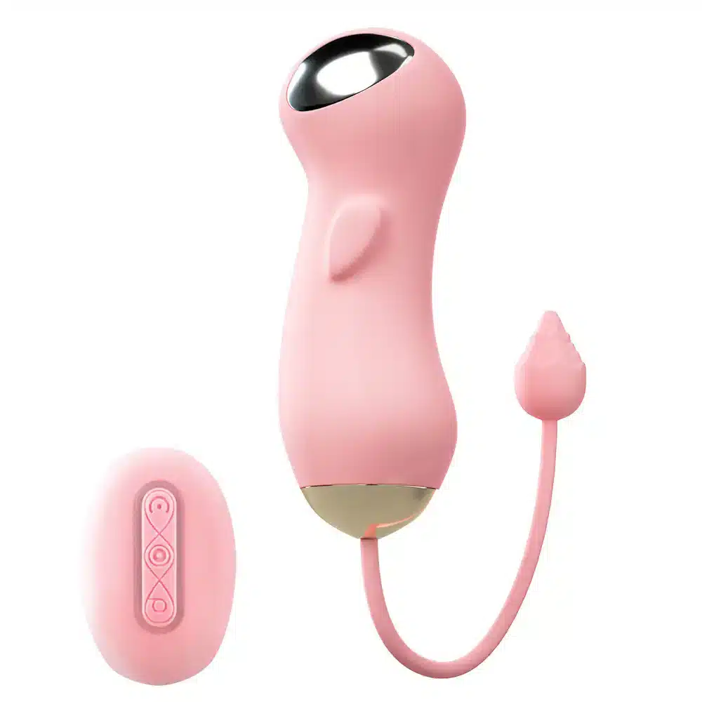 Pink remote-controlled electric shock and vibration egg