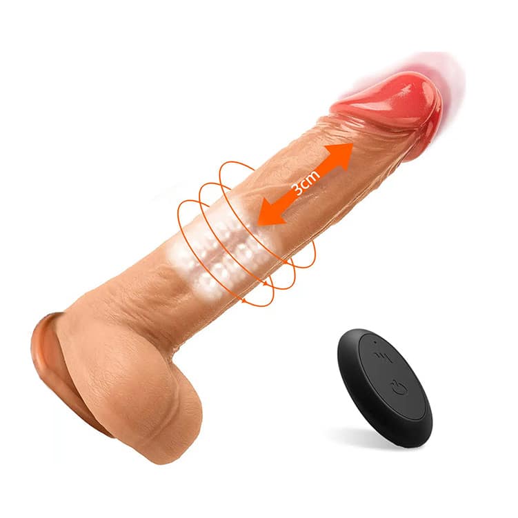 Remote control realistic Thrusting dildo