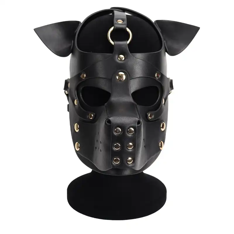 Black BDSM dog mask