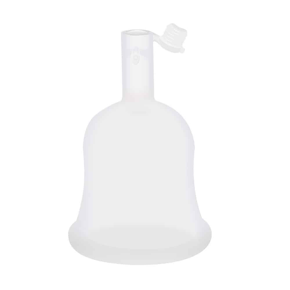 Dischargeable menstrual cup with plunger