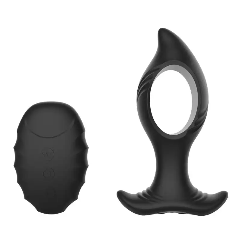Black hollow remote control electro butt plug (middle section)