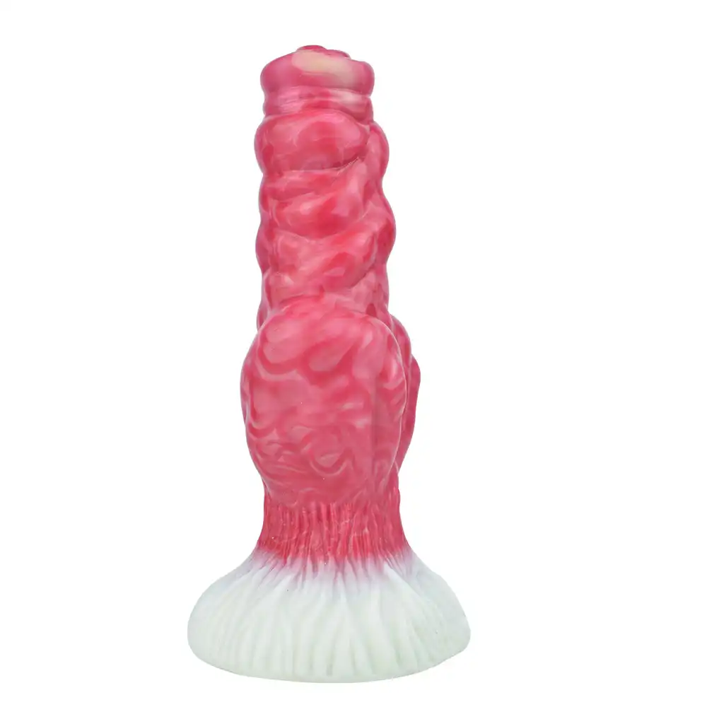 Red silicone alien dog dildo
