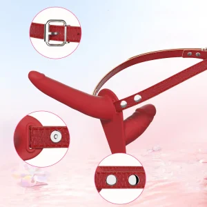 Red strap-on dildo