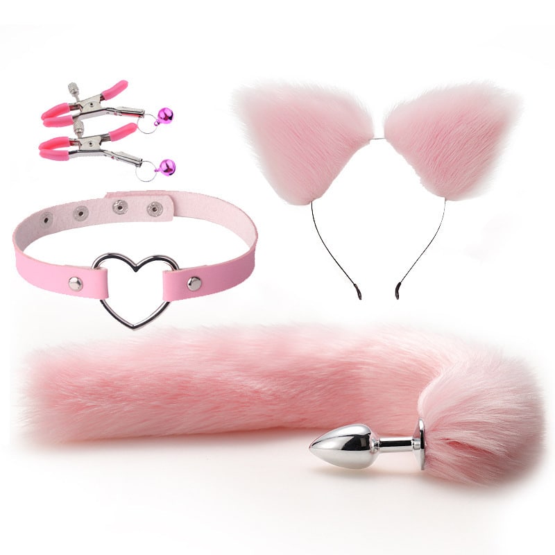 BDSM kit with fox tail anal plug