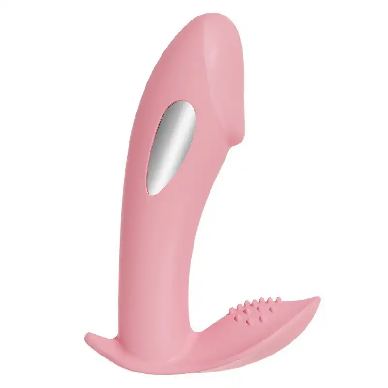 Pink wearable dildo vibrator with electric shock