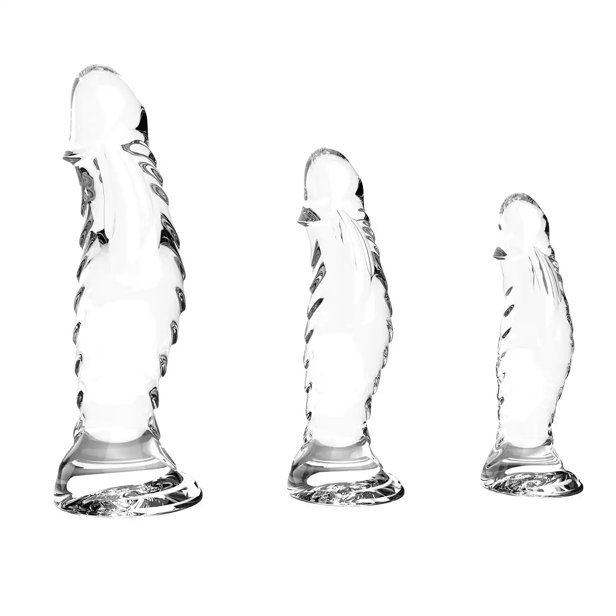 Transparent seahorse-shaped suction cup anal dildo