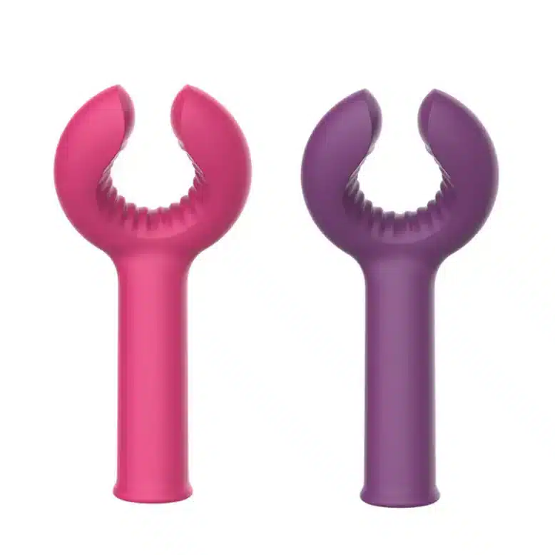 Red Y-shaped vibrator for couples
