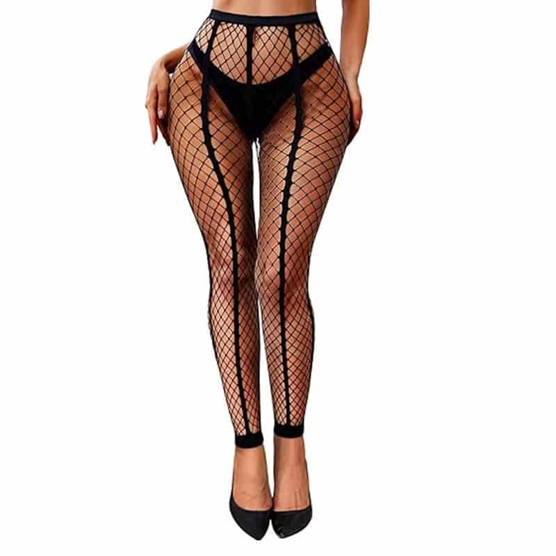 Plus Size Solid Color Fishnet Stocking with Front Seam SY-W402