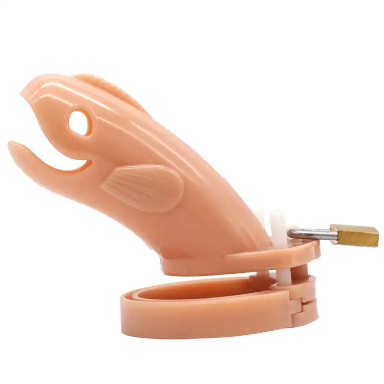 Skin color whale shape plastic chastity lock