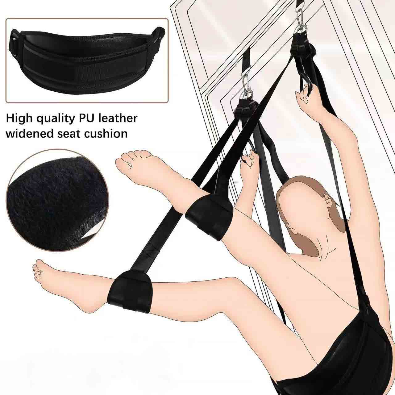 Black Door Sex Swing with Support Pad and Armrests YN-2501C