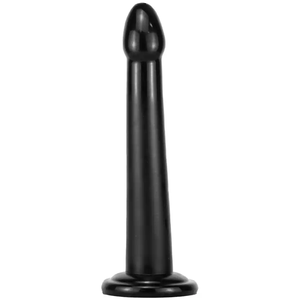 Black slim suction cup dildo