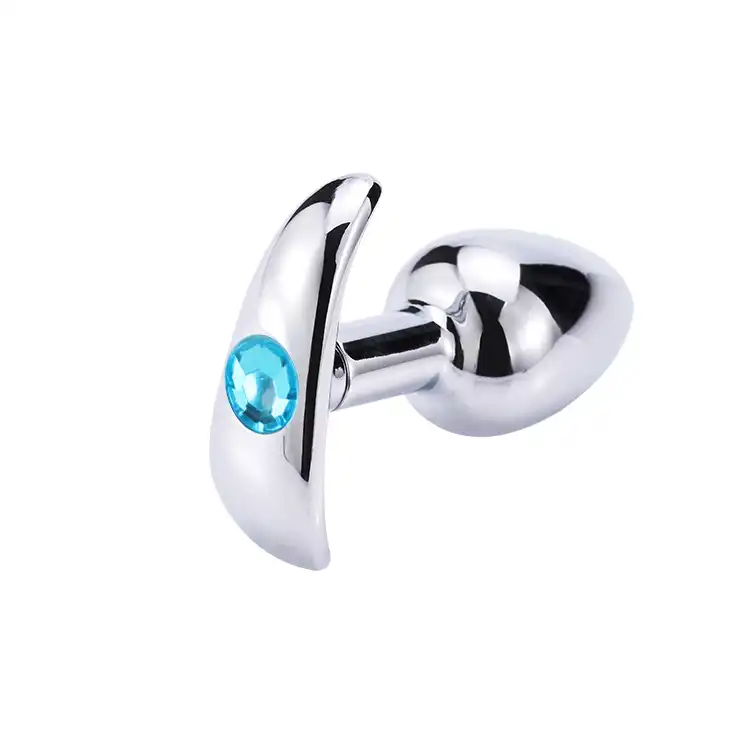 Bullet-shaped metal anal butt plug for women