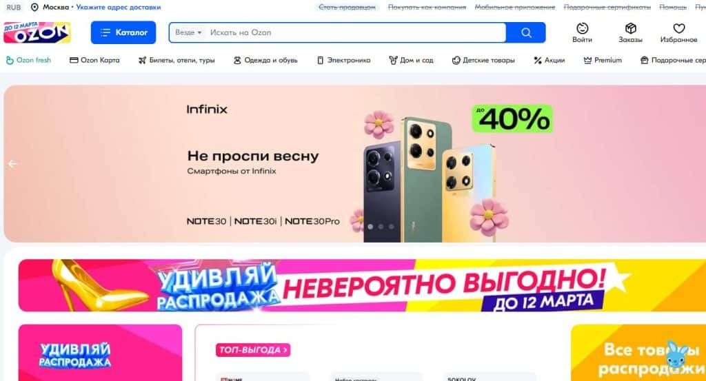 Ozon - top ecommerce site in Russia