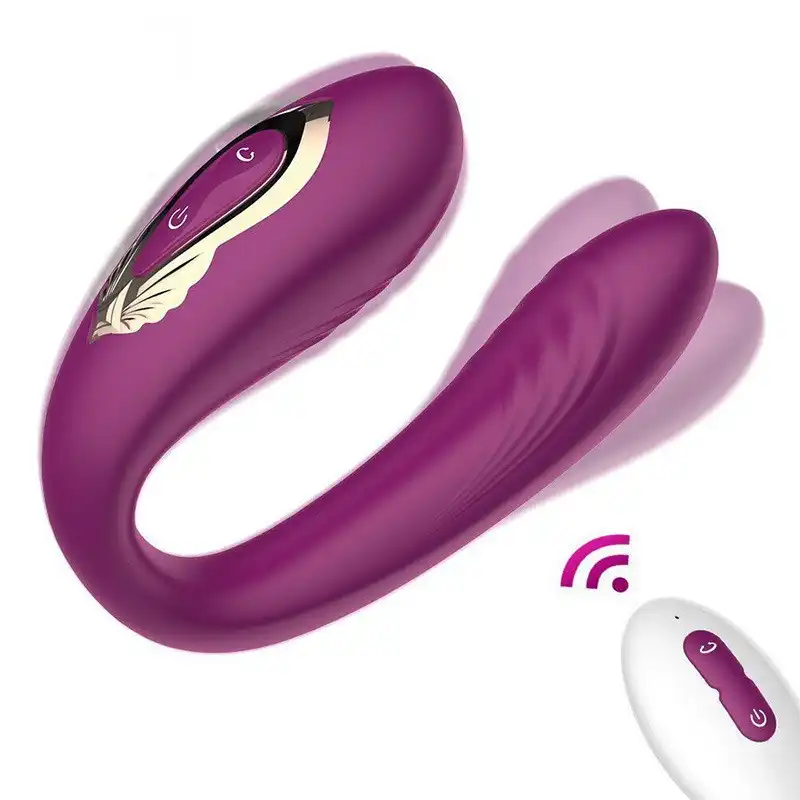 Purple wireless remote control double-head vibrator
