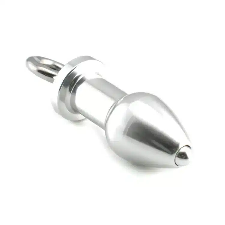 Metal bullet-shaped hollow anal butt plug