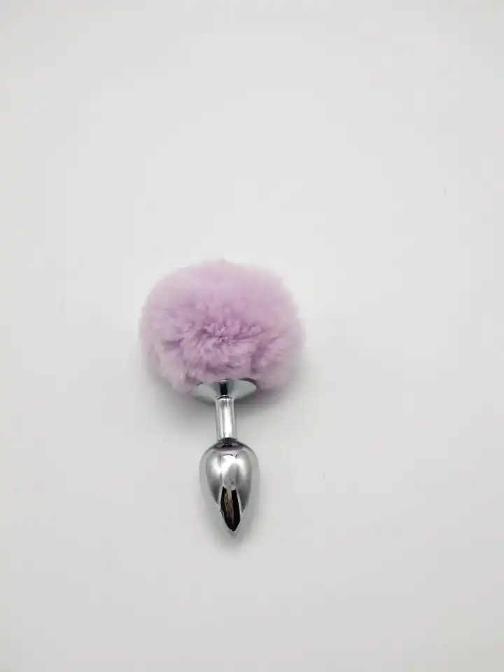 Purple Bunny Tail Anal Plug