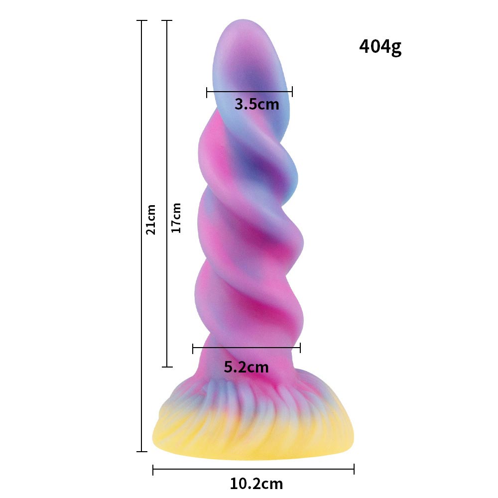 Gradient Silicone Glow-in-the-Dark Wavy Spiral Dildo HJ-JBHJ