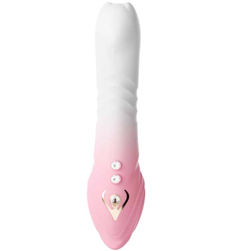 Gradient pink thrusting vibrator for anal