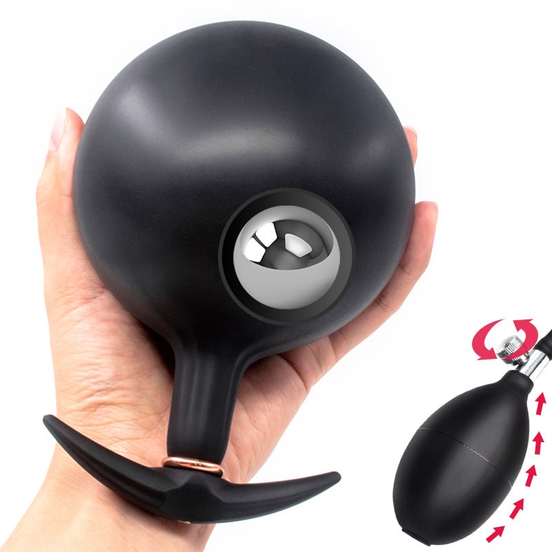 inflatable anal toy with roller ball