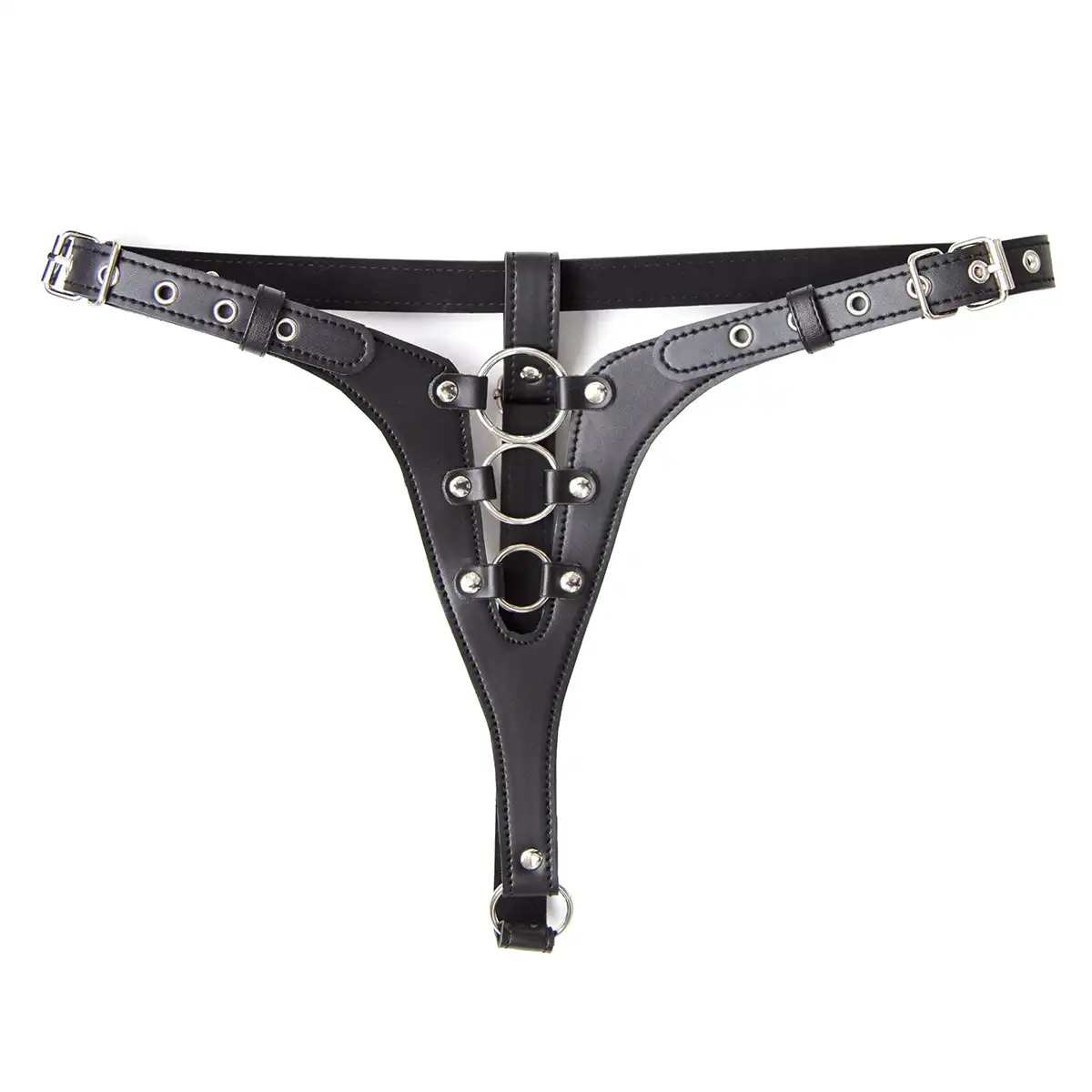 Black bondage female chastity belt
