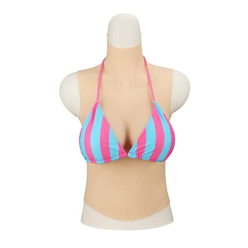 Half-Body Silicone MTF Breast Breastplate with Cotton-Filled Breasts and Covers Up to Neck WJF-X-YR3