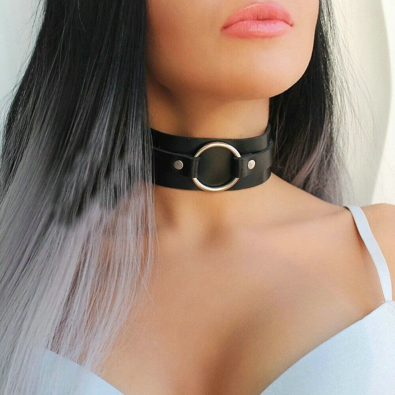 Wide Leather Submissive Collar