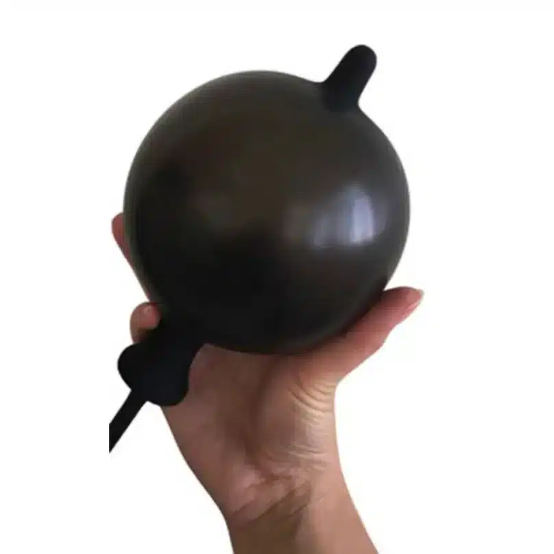 Black silicone big inflatable butt plug