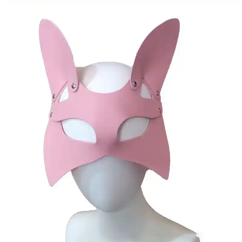 Pink leather Fox BDSM mask