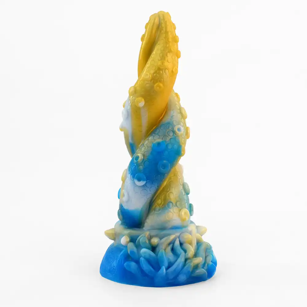 Colored liquid silicone octopus dildo